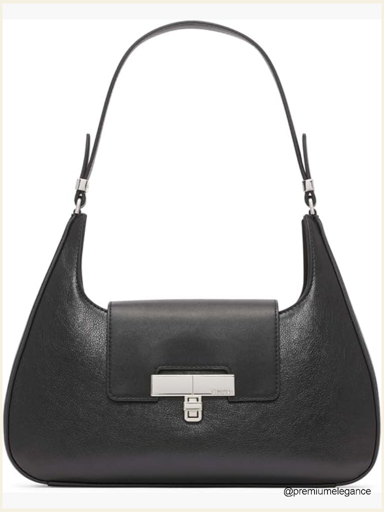 Vegan Leather Demi Shoulder Bag With Zipper Organizer